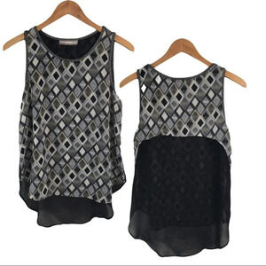 WS422 Addie Trendy Geometric Print Blouse M